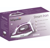White and blue 2400w steam iron