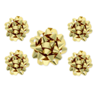 Reusable gold metallic shine gift bow for presents