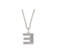 E-Sign Silver Plated Pendant Necklace on a chain