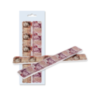 Two emery boards with currency note designs
