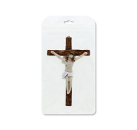 Crucifix wall hanging featuring Jesus Christ on wood cross