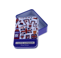 I Love London Blue Tobacco Tin showing London design