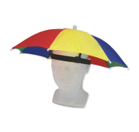 Vibrant Rainbow Head Umbrella Hat 