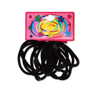 Set of 12 black elastic hair bands