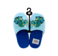 Children's blue dinosaur cosy slippers