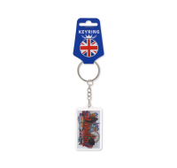 London Montage Union Jack Keyring with iconic landmarks