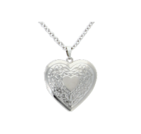 Silver heart locket necklace