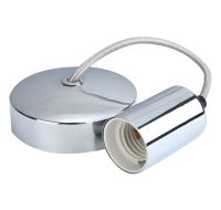 6" E27 CONTEMP DEC PENDANT SET PC + SILVER CORD