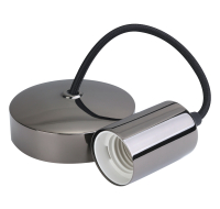 6 inch E27 Black Nickel Pendant Light Black Cord