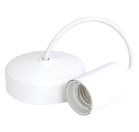 6 inch E27 Contemporary Matte White Pendant Light, White Cord.
