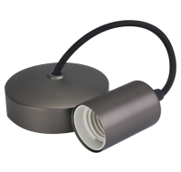 6 inch E27 Contemporary Dark Bronze Pendant Light, Black Cord