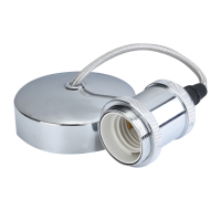 6 inch E27 Vintage Decorative Chrome Pendant Set, Silver Cord
