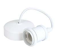 6 inch E27 Vintage Decorative Matte White Pendant with White Cord