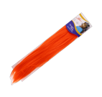 Orange synthetic hair extensions for adding colour and volume