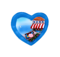 Blue Heart & Sea View Fridge Magnet