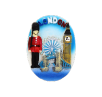London Attractions & Queen's Guard Fridge Magnet