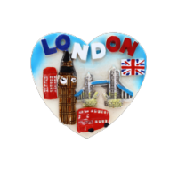 London Attractions Heart Fridge Magnet