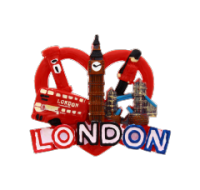 London Attractions Red Heart Fridge Magnet