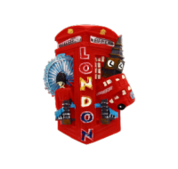 London Red Telephone Box & Attractions Fridge Magnet