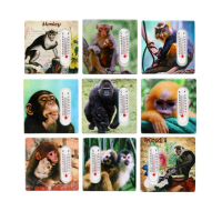 Fridge Magnet Thermometer Assorted Monkey Design
