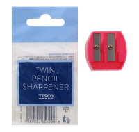TWIN PENCIL SHARPENER ASSORTED COLOUR