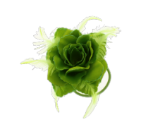 Green flower hair band and pin ponytail accessory