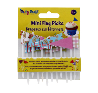 Party Craft Mini Flag Picks with paisley and plaid design