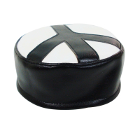 Black and white peace symbol hat