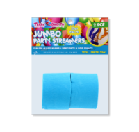 Two rolls of blue party streamers, 50 meters total