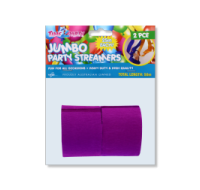 Two rolls of purple party streamers, 25 meters total