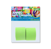 Two rolls of green party streamers, 50 meters total