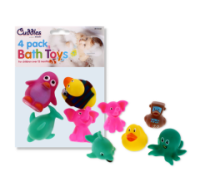 Rysons Wholesale Bath Toys Assorted Characters Pack of 4
