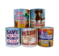 Rysons Money Tin XL Travel Theme savings box