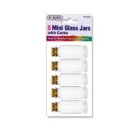 Small glass craft jars in a pack of five