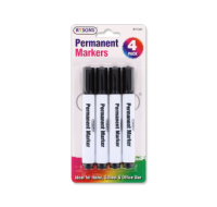 Four permanent markers in a multi-pack
