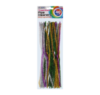 Rysons Sparkly Tinsel Pipe Cleaners Assorted 40 Pack for crafts