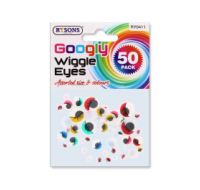 Assorted Googly Wiggle Eyes 50 Piece Set by Rysons