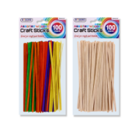 Rysons Assorted Wooden Craft Sticks 100 Pack for crafts