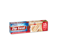 15-pack resealable slider storage bags