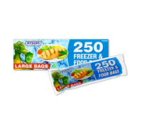 Rysons Large Freezer and Food Bags 22x28cm 250 Pack