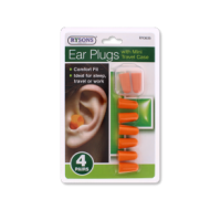 Rysons Comfort Ear Plugs with Travel Case - 4 Pair Set