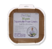 Rysons Square Air Fryer Liners 30 pack, 20x20cm