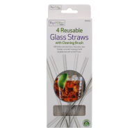 Rysons Reusable Glass Drinking Straws 4 Pack