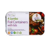 Rysons 4 Jumbo Aluminium Foil Containers with Lids