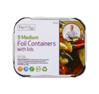 Rysons Medium Foil Containers with Lids Pack of 9