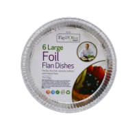 Rysons large foil flan dishes in a pack of 6 for wholesale.