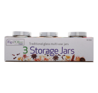 Clear glass storage jars with lids 3 pack
