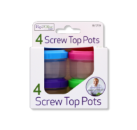 35ml clear plastic screw-top pots 4 pack