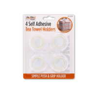 Rysons Self Adhesive Tea Towel Holder Set White (4 Pack)