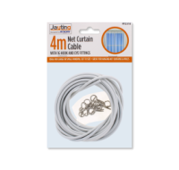 4M Curtain Wire with 16 Hooks and Eye Fittings by Rysons